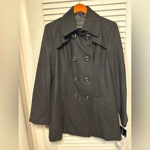 NWT Nine West black peacoat size 12